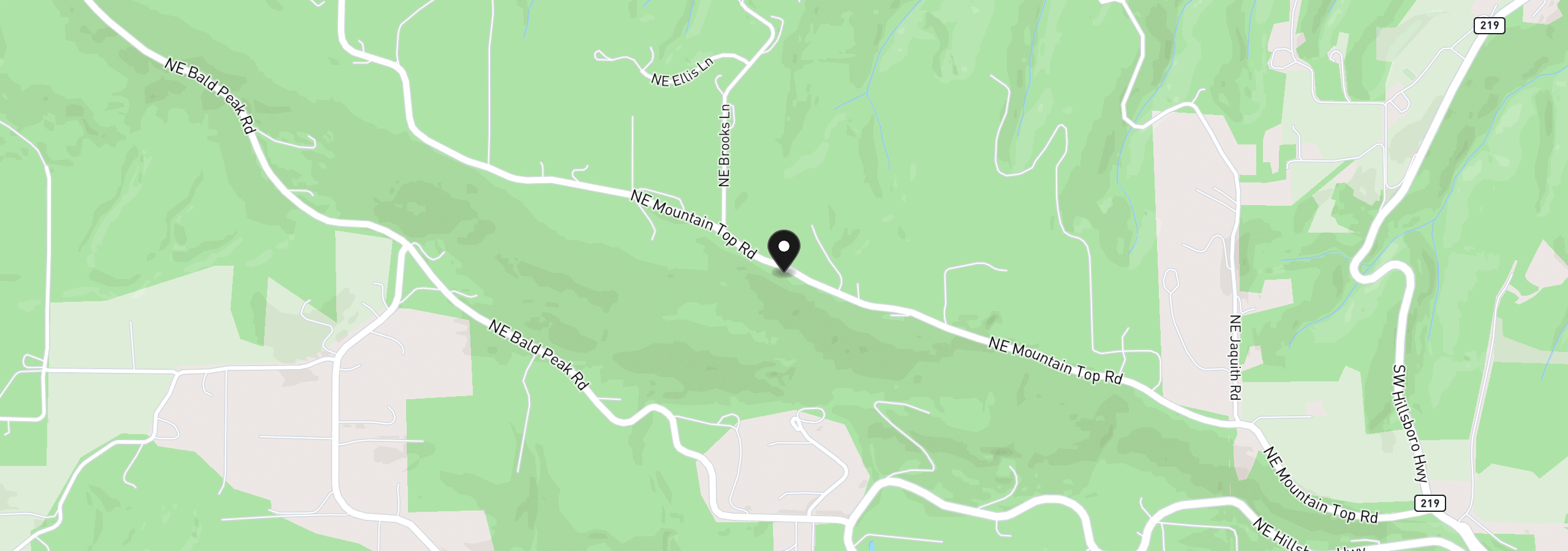 Map showing the location of Mountain Top, Newberg, OR 97132