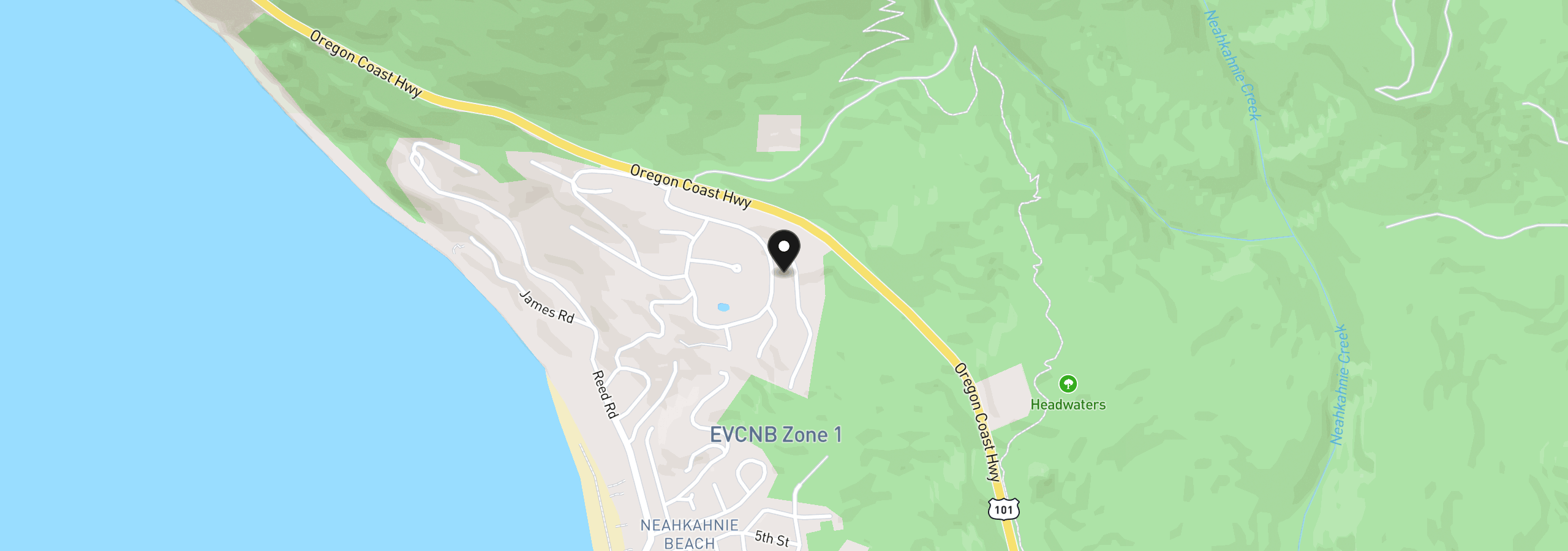Map showing the location of 8720 Braeridge Dr, Manzanita, OR 97130