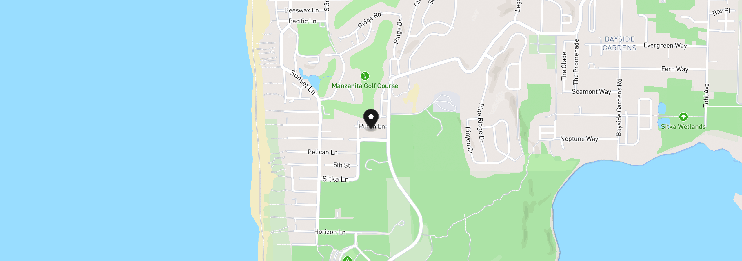 Map showing the location of Puffin Lane Lot 7, Manzanita, OR 97130