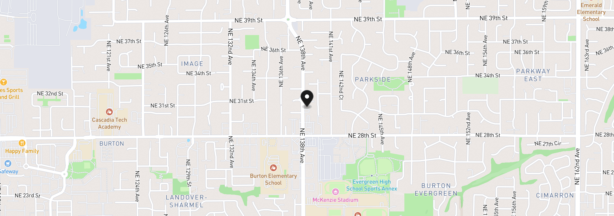 Map showing the location of 3101 NE 138th Ave, Vancouver, Wa 98682
