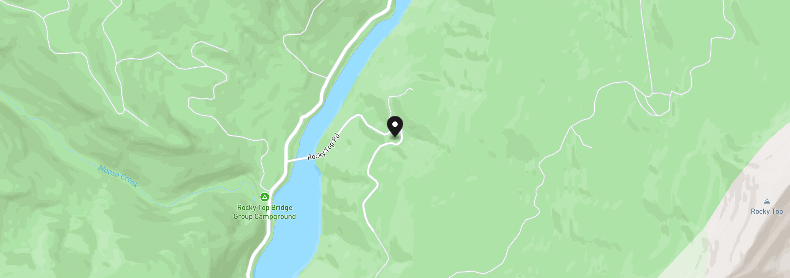 Map showing the location of 000 Rocky Top Rd, Sweet Home, OR 97386