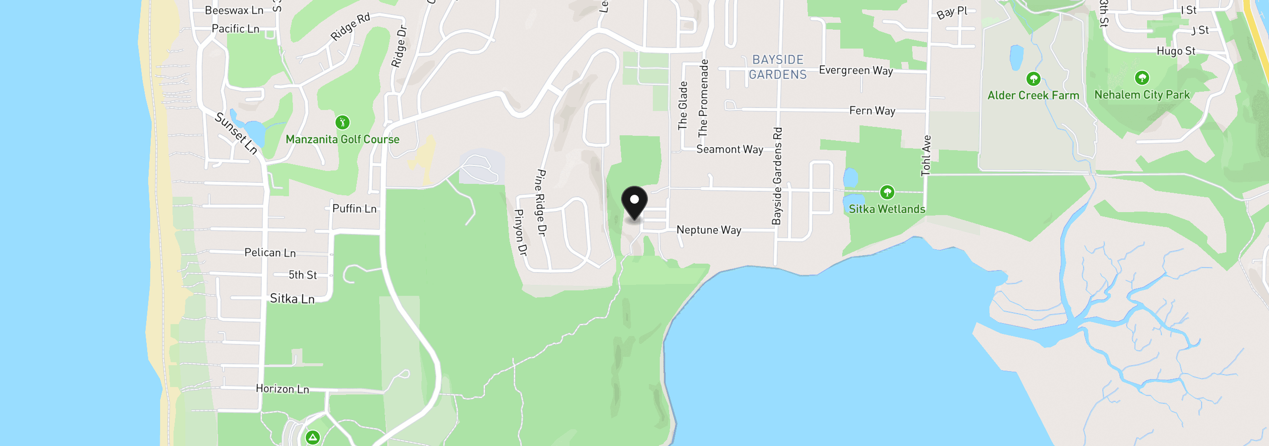 Map showing the location of Manzanita Meadows Lot 3, Manzanita, OR 97130