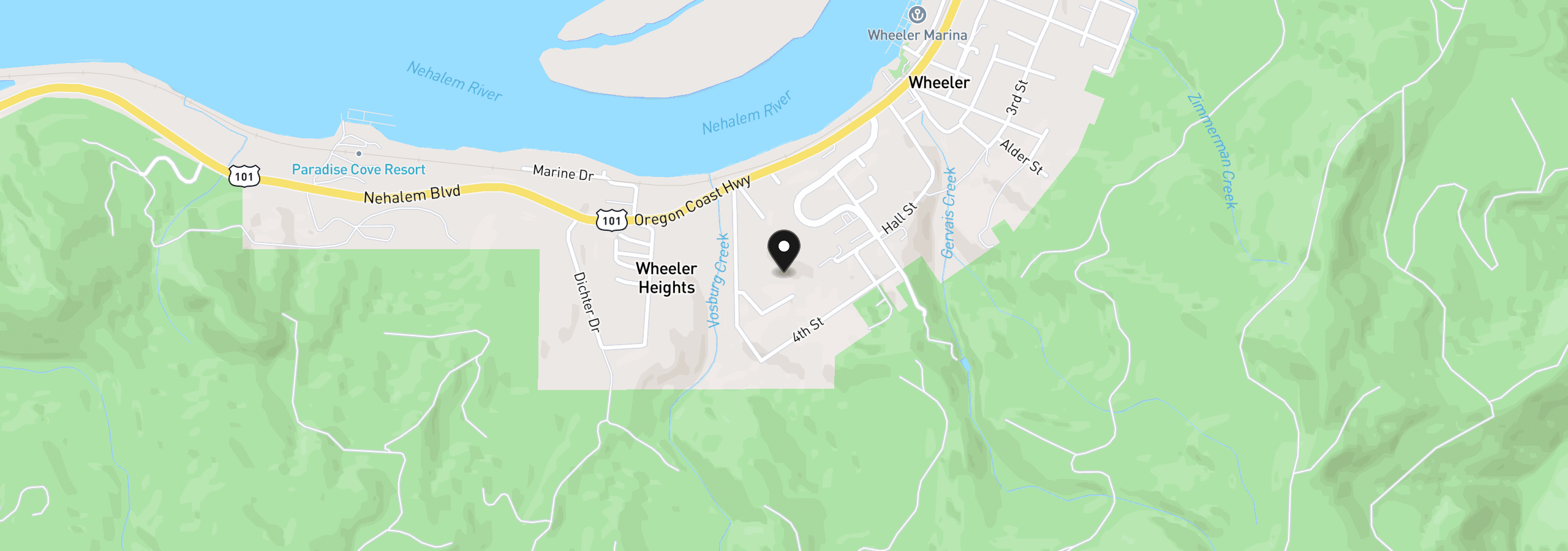 Map showing the location of Gamble St Tl 500, Wheeler, OR 97147