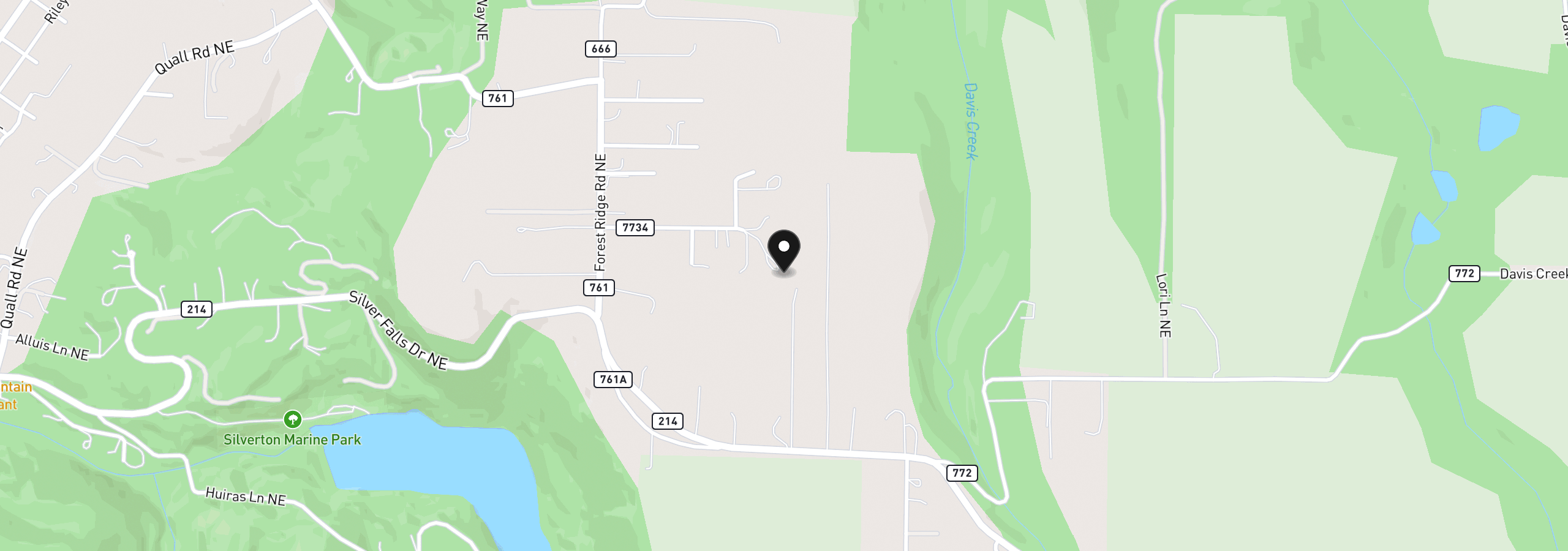 Map showing the location of 16058 Stormy Dr, Silverton, OR 97381