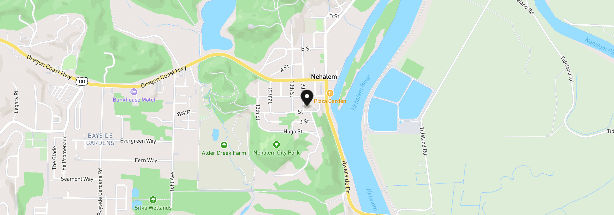 Map showing the location of 35605 9th St, Nehalem, OR 97131