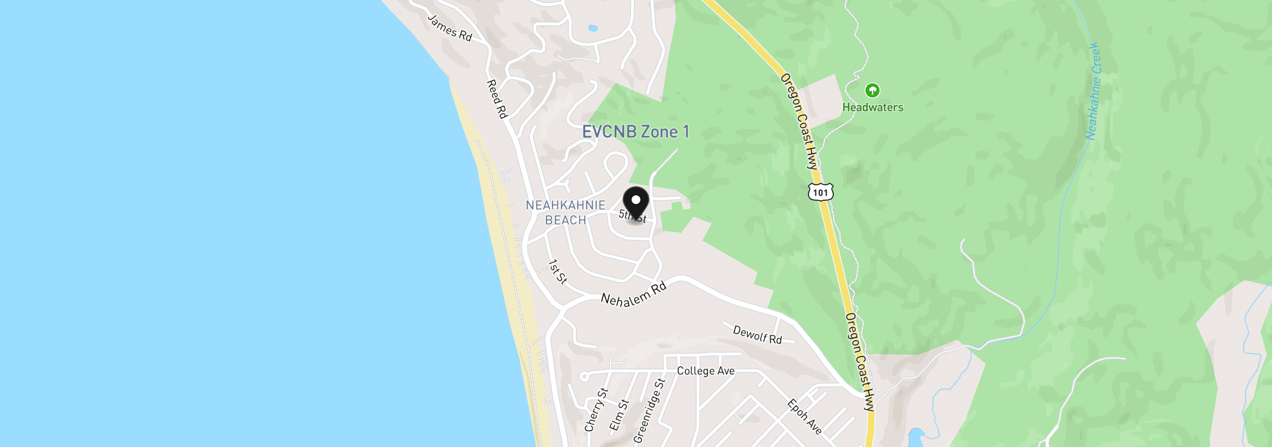 Map showing the location of 37420 5th St, Manzanita, OR 97130