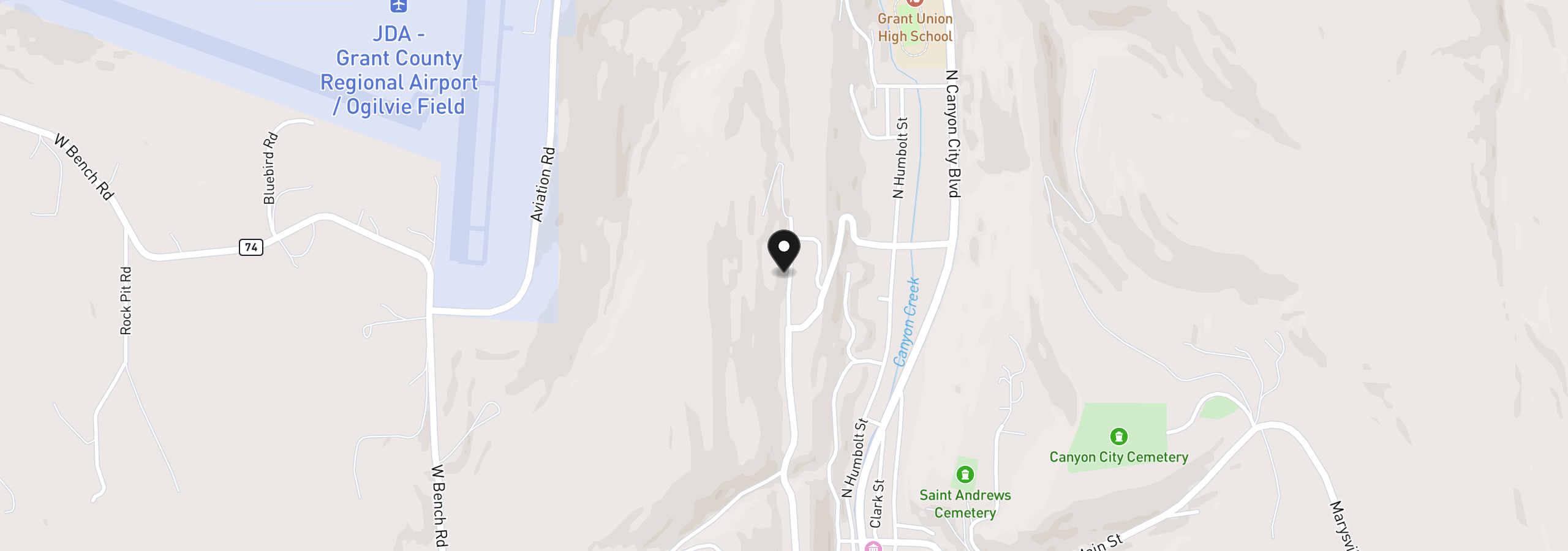Map showing the location of Elkview, Canyon City, OR 97820