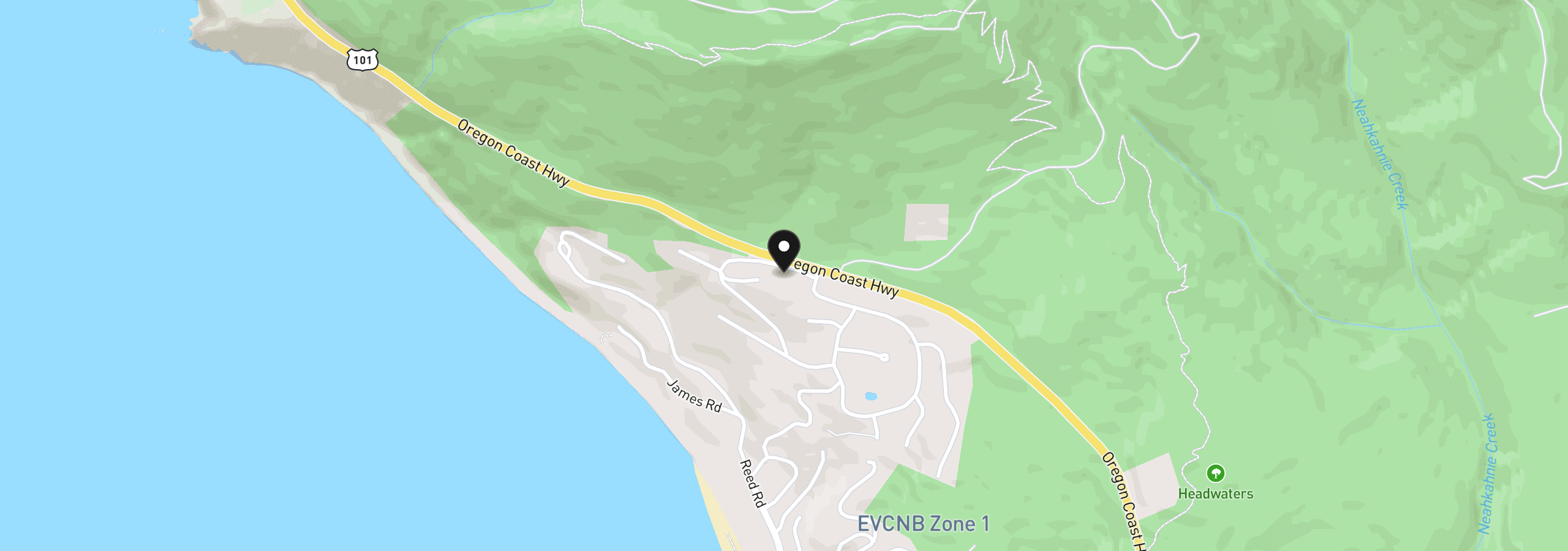 Map showing the location of Vl Sunset (TL 300) Dr, Nehalem, OR 97131