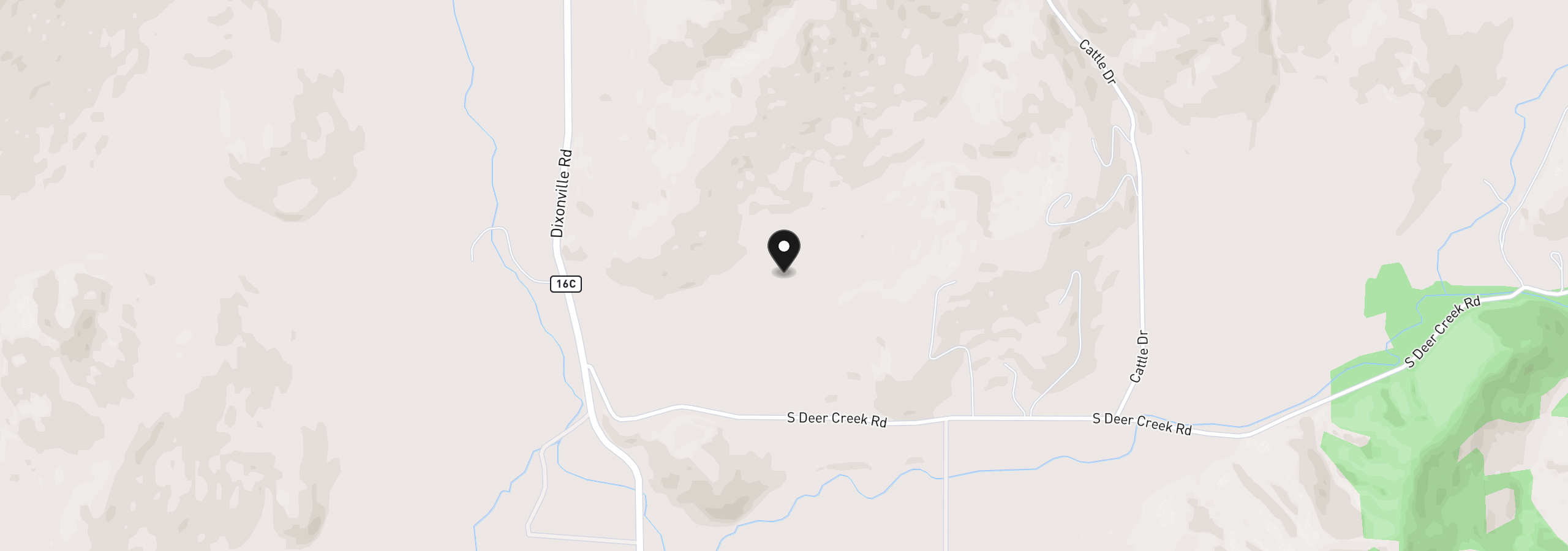 Map showing the location of 588 S Deer Creek Rd, Roseburg, OR 97470