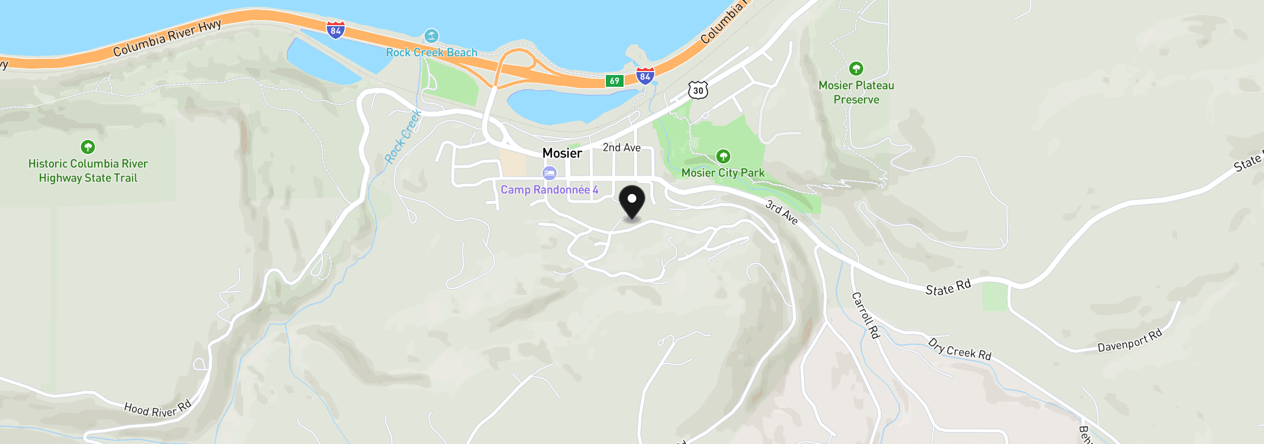 Map showing the location of 775 Fifth Ave 23, Mosier, OR 97040
