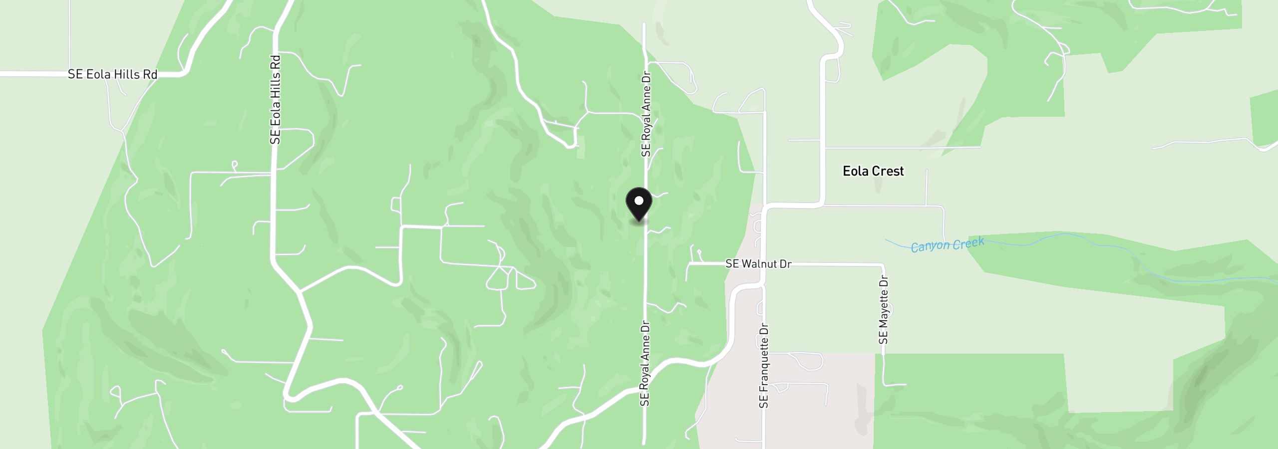 Map showing the location of 22500 SE Royal Anne Dr, Amity, OR 97101