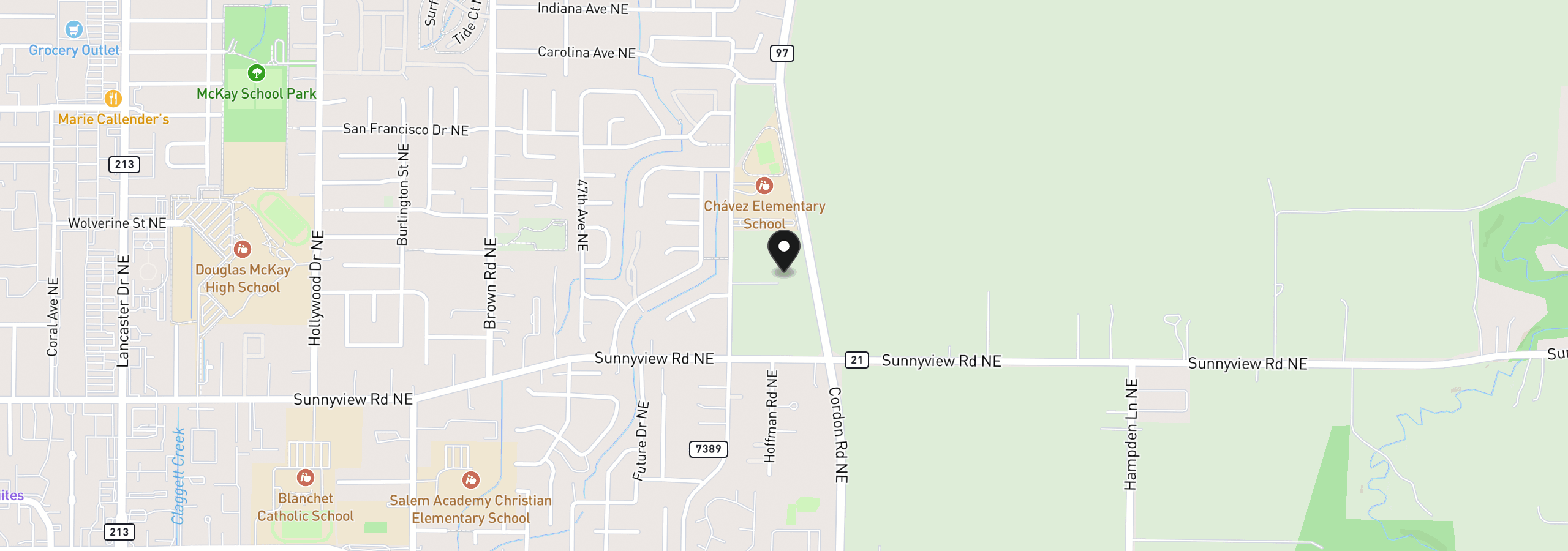 Map showing the location of 2170 NE Walker Rd, Salem, OR 97305