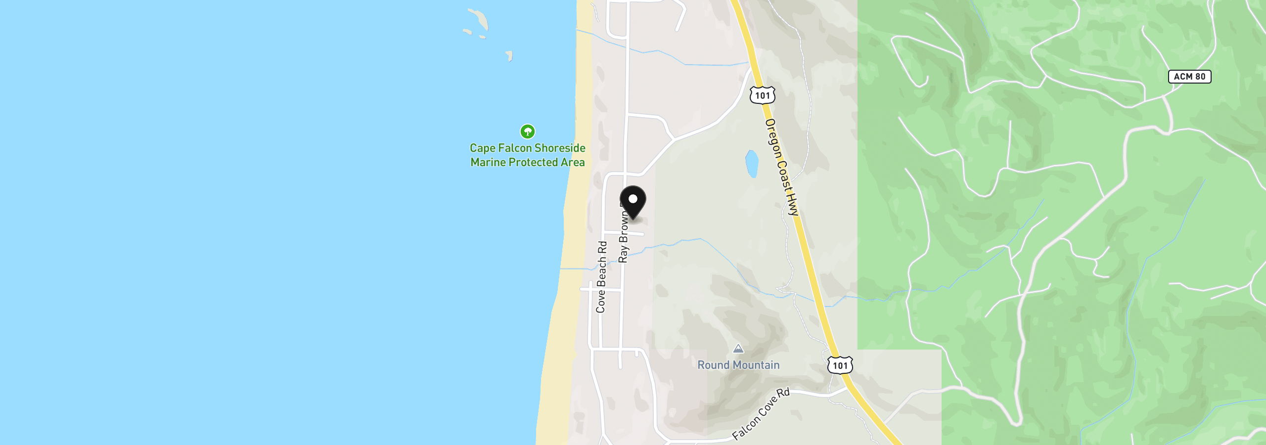 Map showing the location of 79209 Ray Brown Rd, Arch Cape, OR 97102