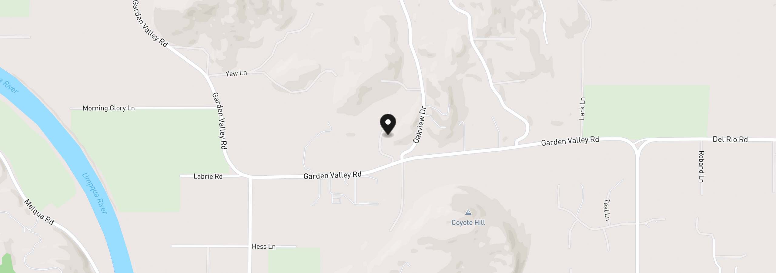 Map showing the location of 225 Fox Ln, Roseburg, OR 97471