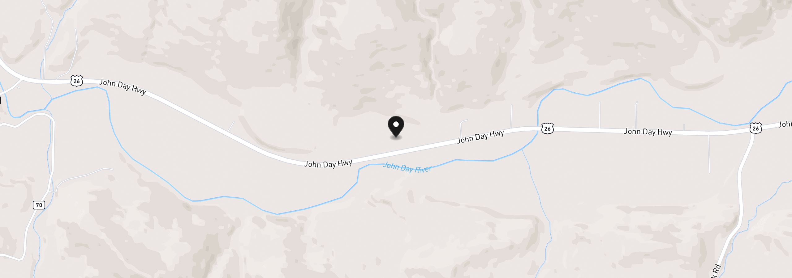 Map showing the location of 50889 Highway 26, Mount Vernon, OR 97865