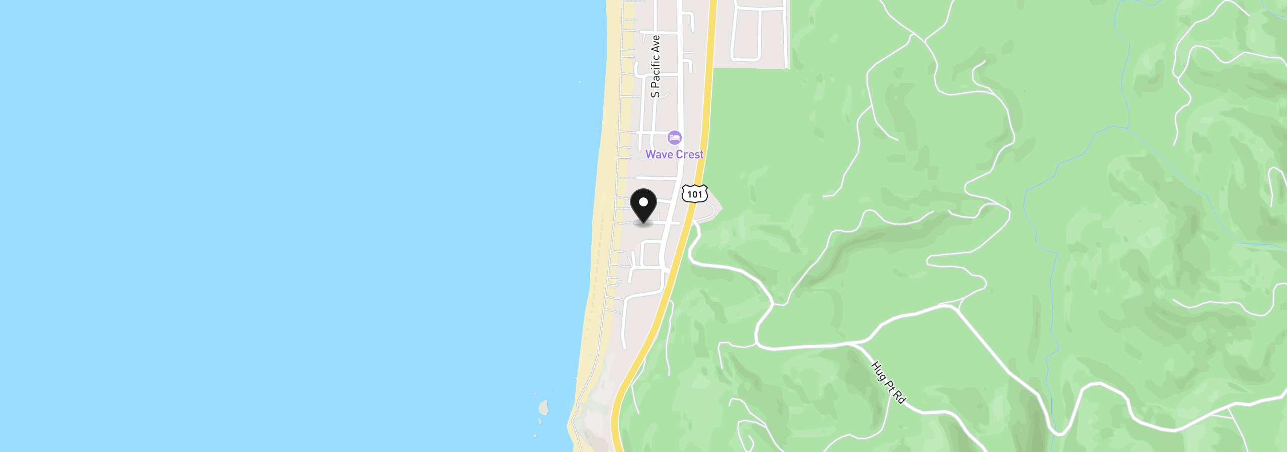 Map showing the location of 247 W Sitka St, Cannon Beach, OR 97110