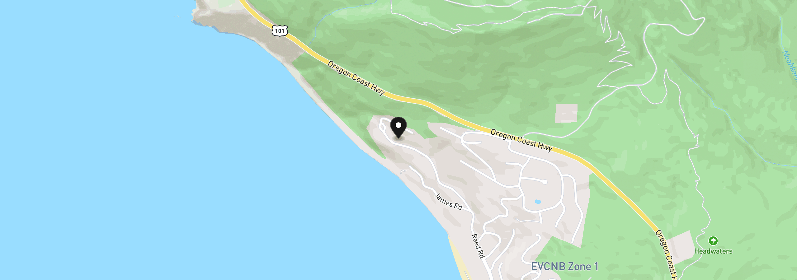 Map showing the location of 38625 Beulah Reed Rd, Manzanita, OR 97130