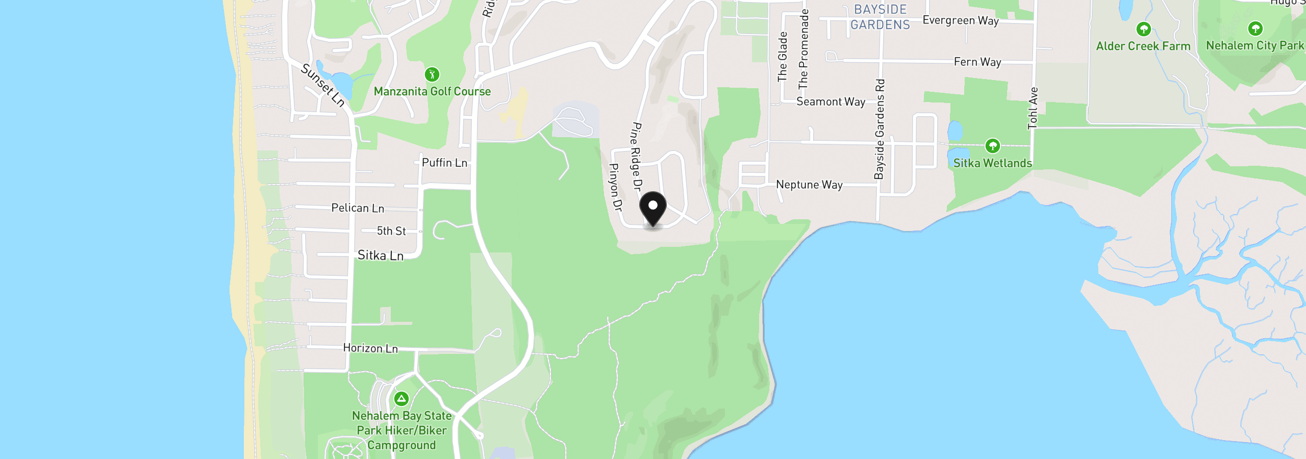 Map showing the location of 113 Lodgepole Dr Lot 113, Manzanita, OR 97130