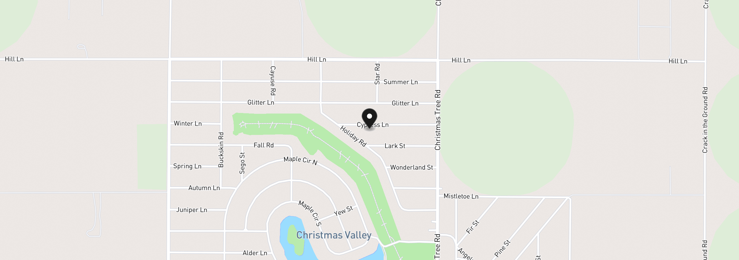 Map showing the location of Cypress St 200, Christmas Valley, OR 97641