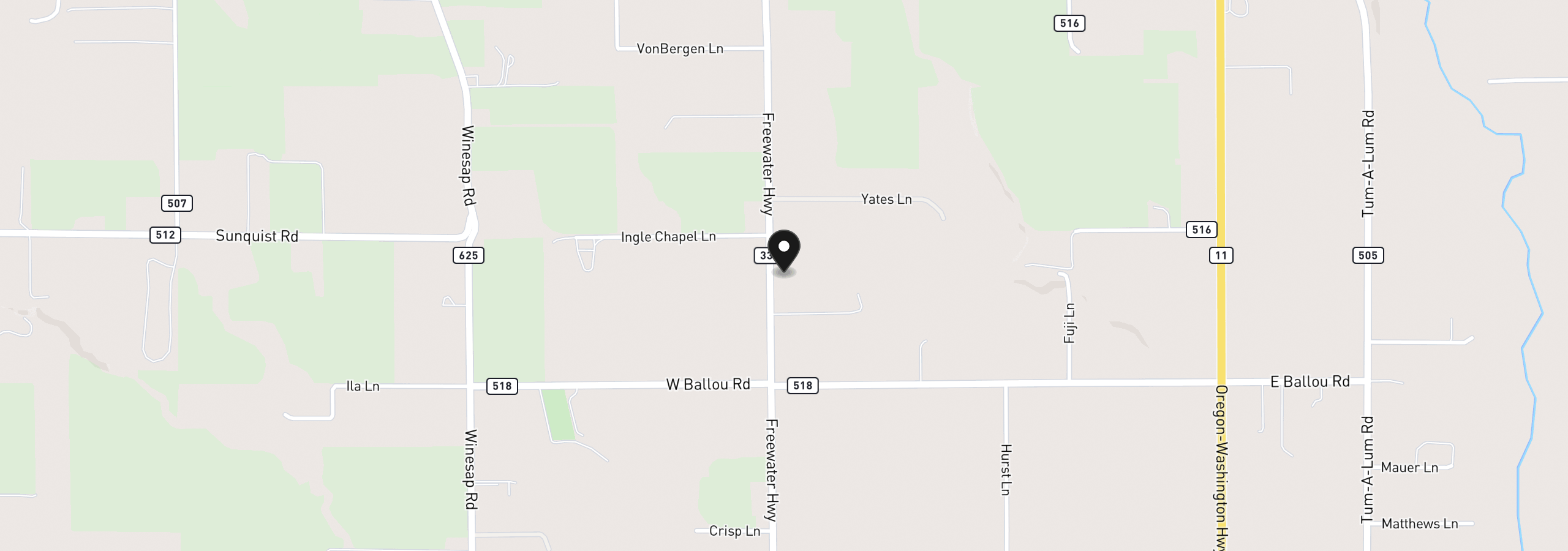 Map showing the location of 85327 Highway 339, Milton-Freewater, OR 97862