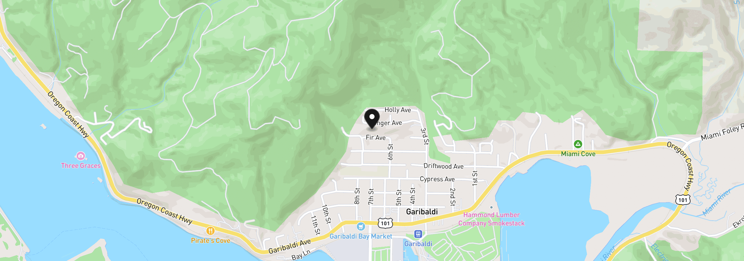 Map showing the location of 612 Fir Ave 500/503, Garibaldi, OR 97118