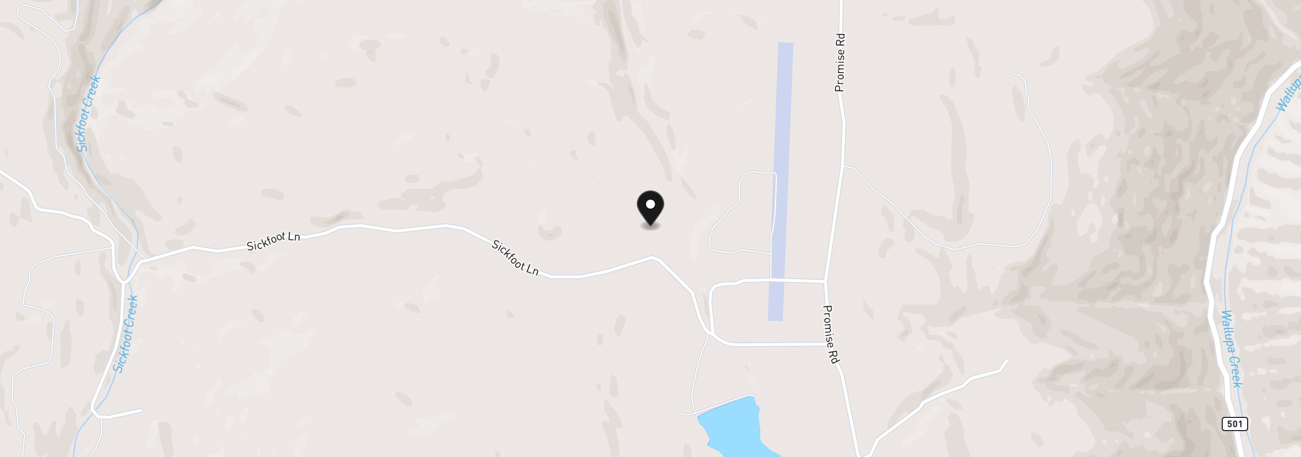 Map showing the location of 0 Sickfoot Rd, Wallowa, OR 97885