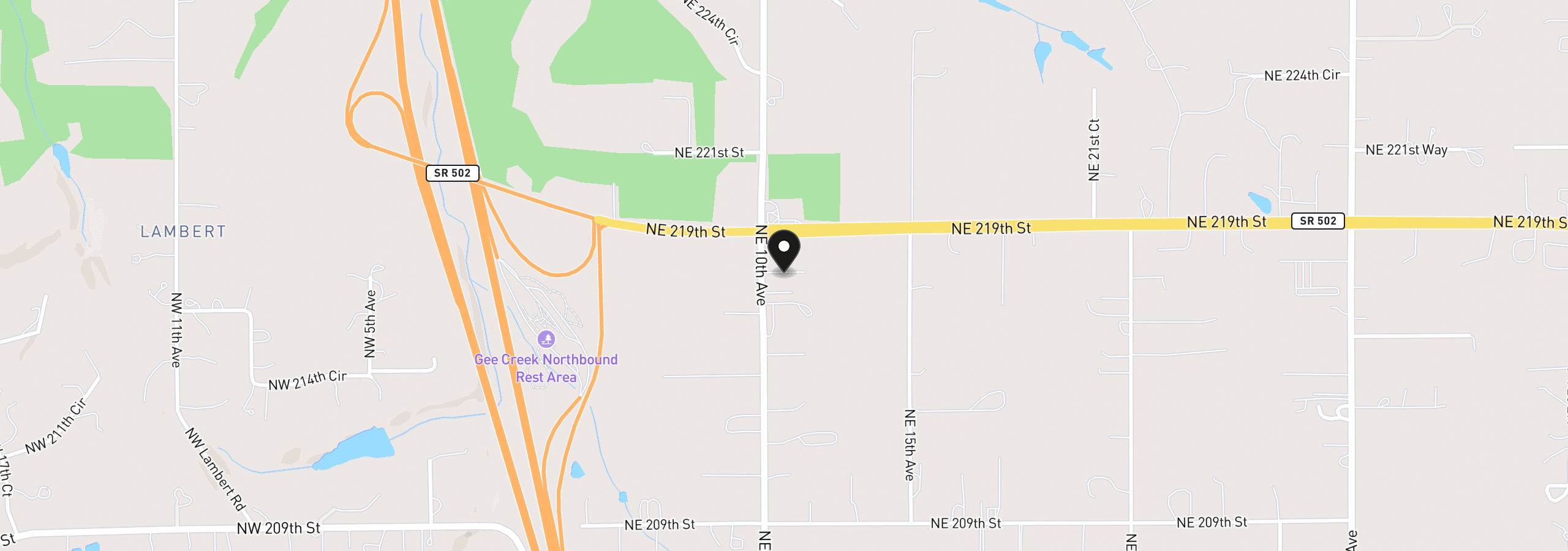 Map showing the location of 21707 NE 10th Ave, Ridgefield, Wa 98642