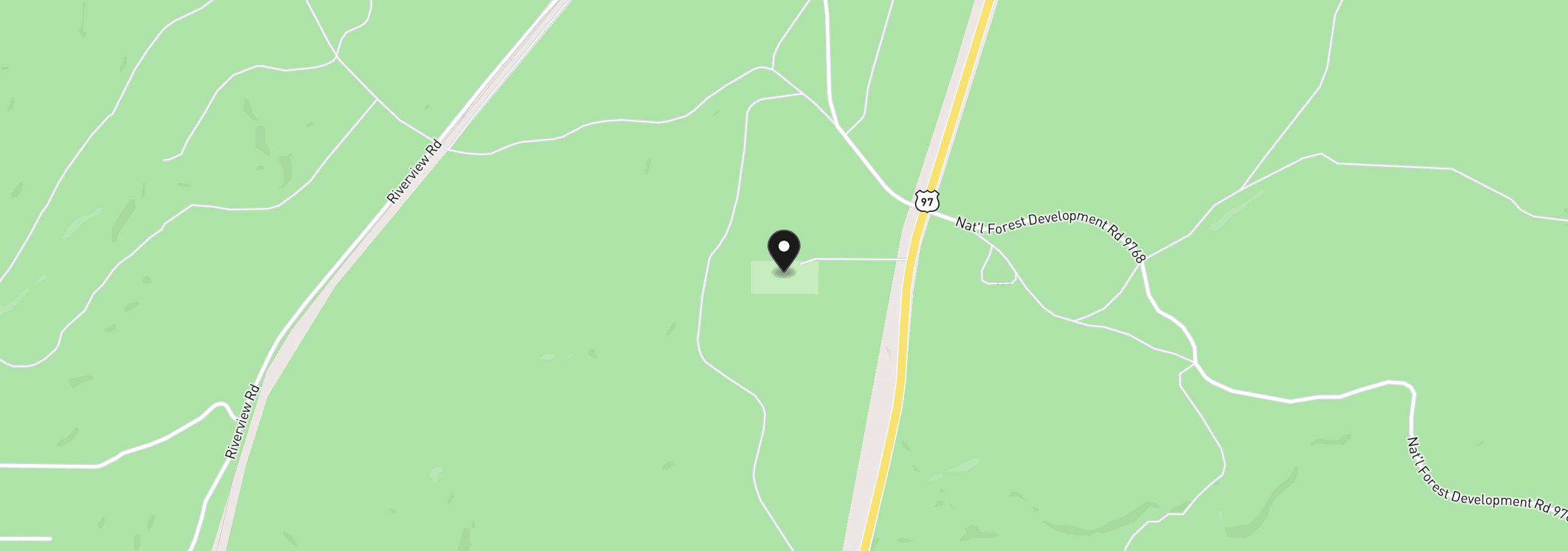 Map showing the location of 132860 Hwy 97, Crescent, OR 97733