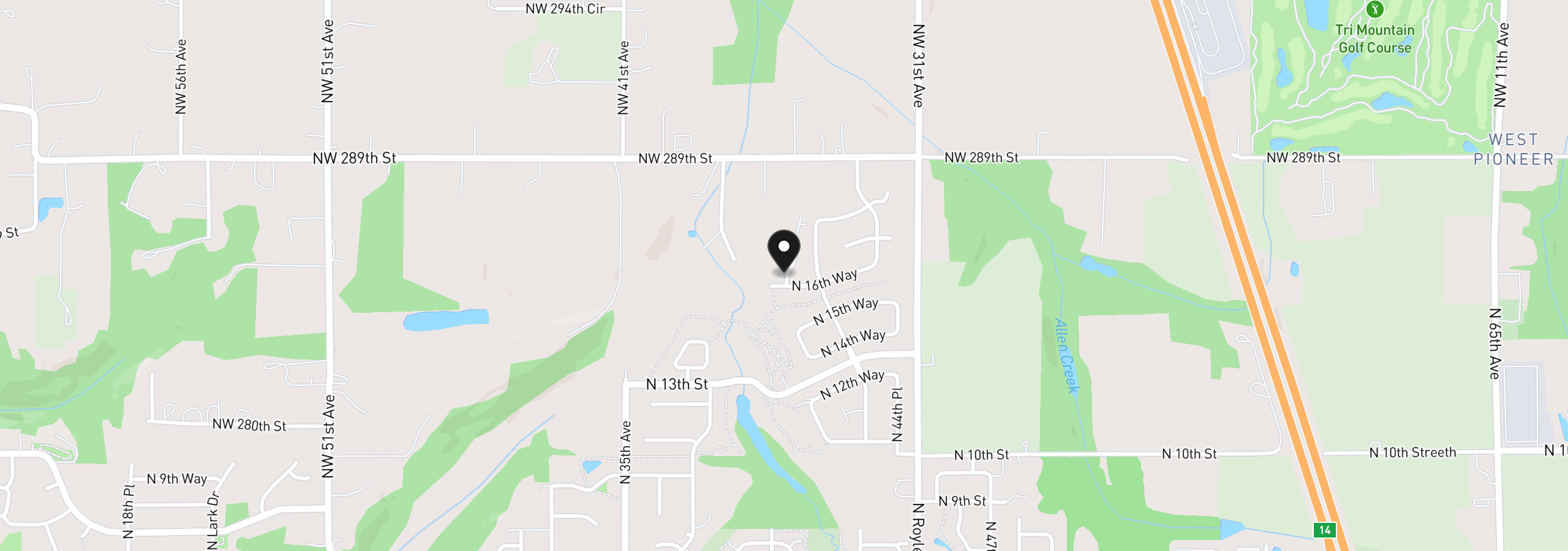 Map showing the location of 1616 N 41st Ct, Ridgefield, Wa 98642