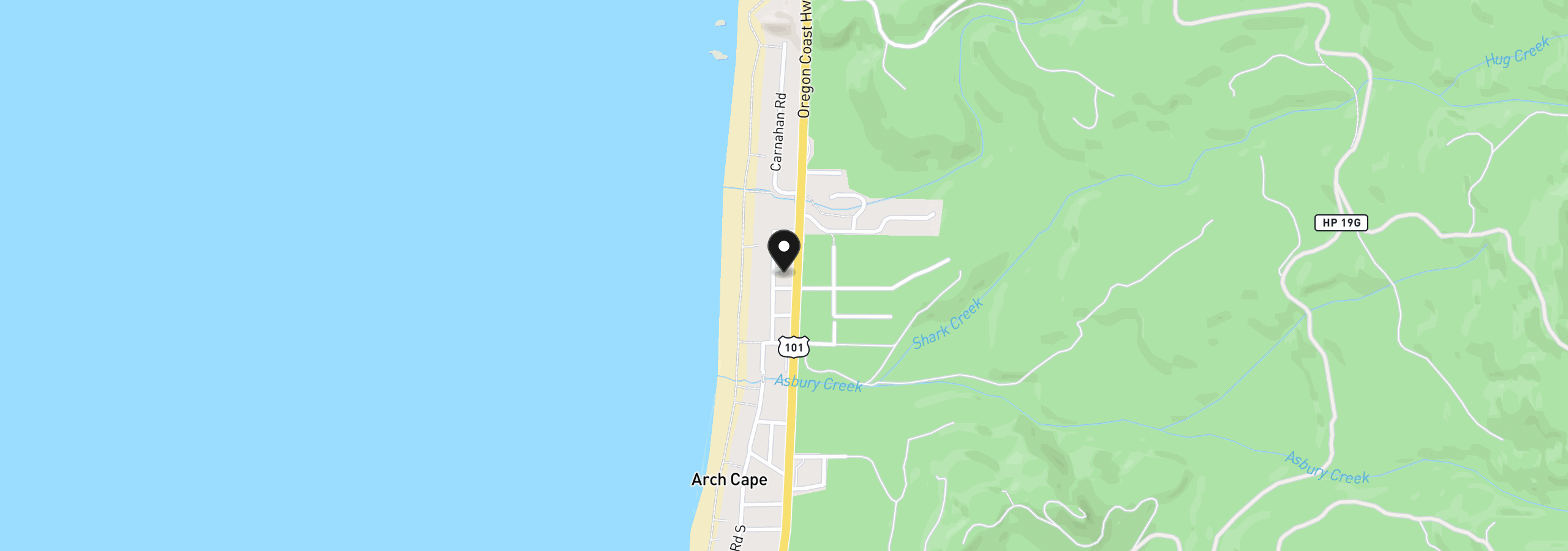 Map showing the location of 80307 Pacific Rd, Arch Cape, OR 97102
