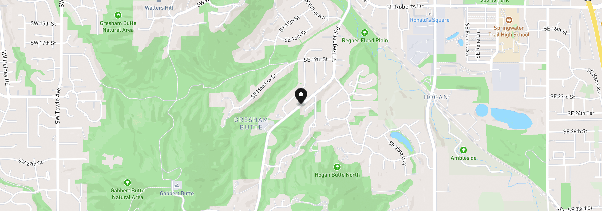 Map showing the location of SE Regner Rd, Gresham, OR 97080