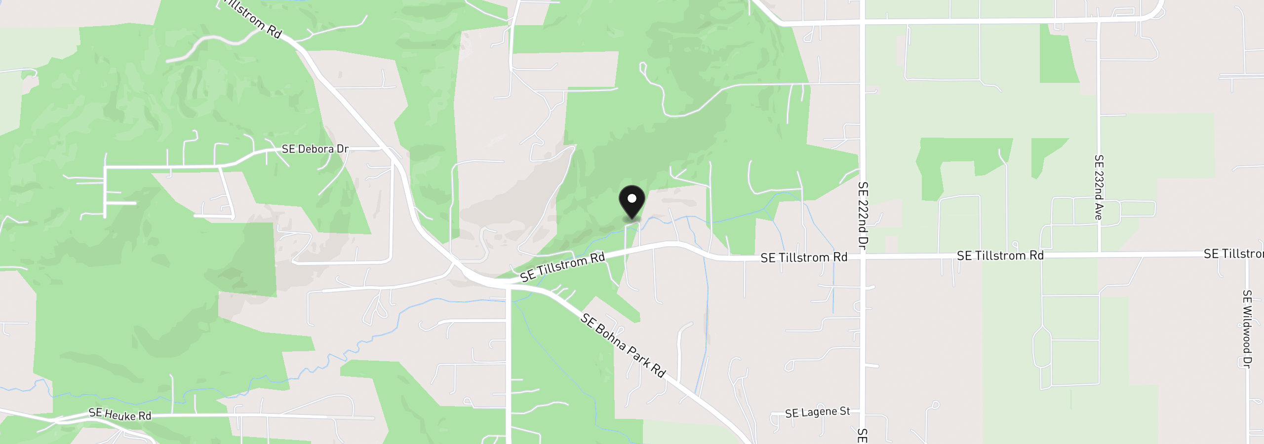 Map showing the location of 21145 SE Tillstrom Rd, Damascus, OR 97089