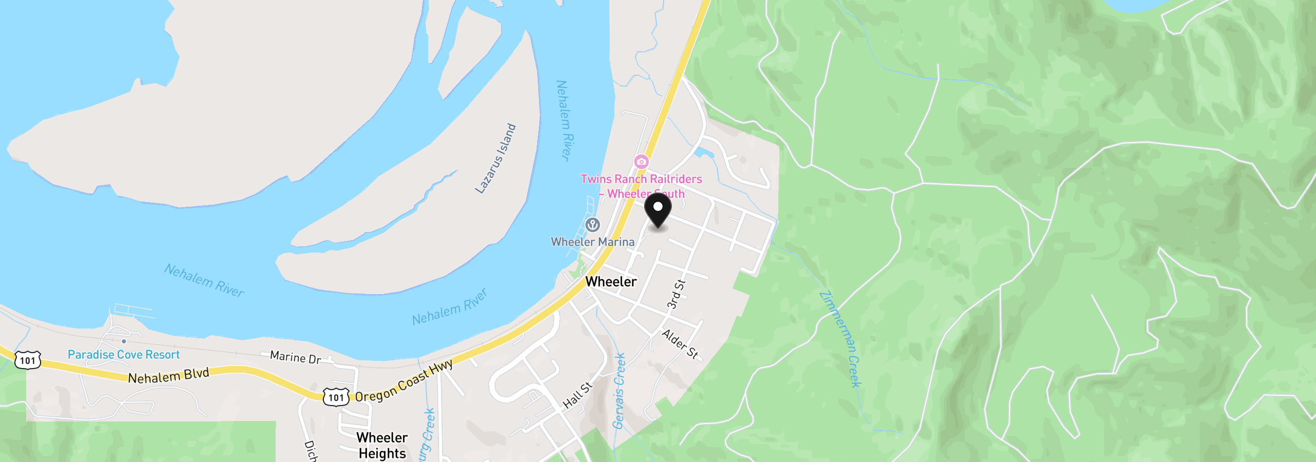 Map showing the location of Cedar St 7, Wheeler, OR 97147