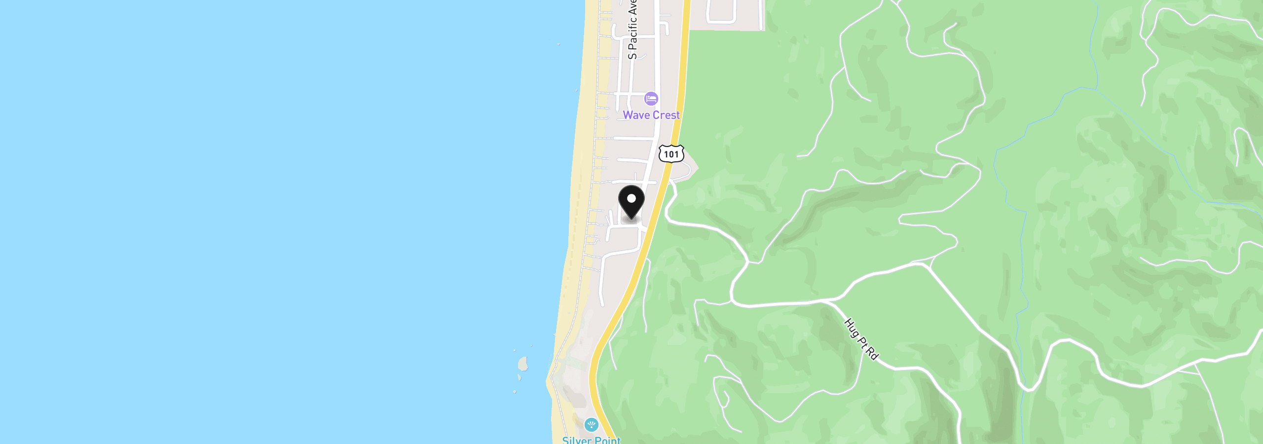 Map showing the location of 4488 S Hemlock St, Cannon Beach, OR 97110