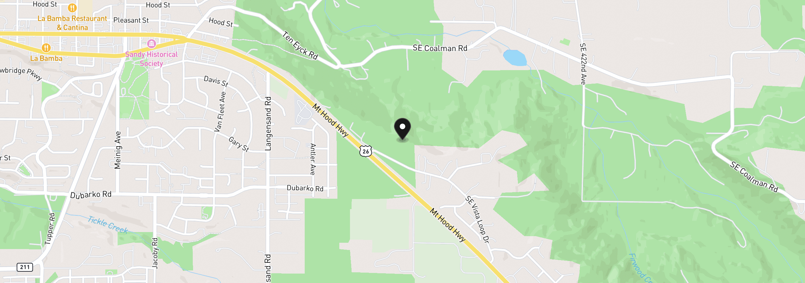 Map showing the location of 41057 SE Vista Loop Dr, Sandy, OR 97055