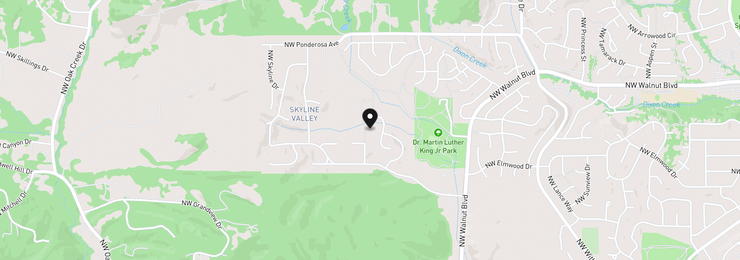Map showing the location of 2655 NW Foothill Dr, Corvallis, OR 97330