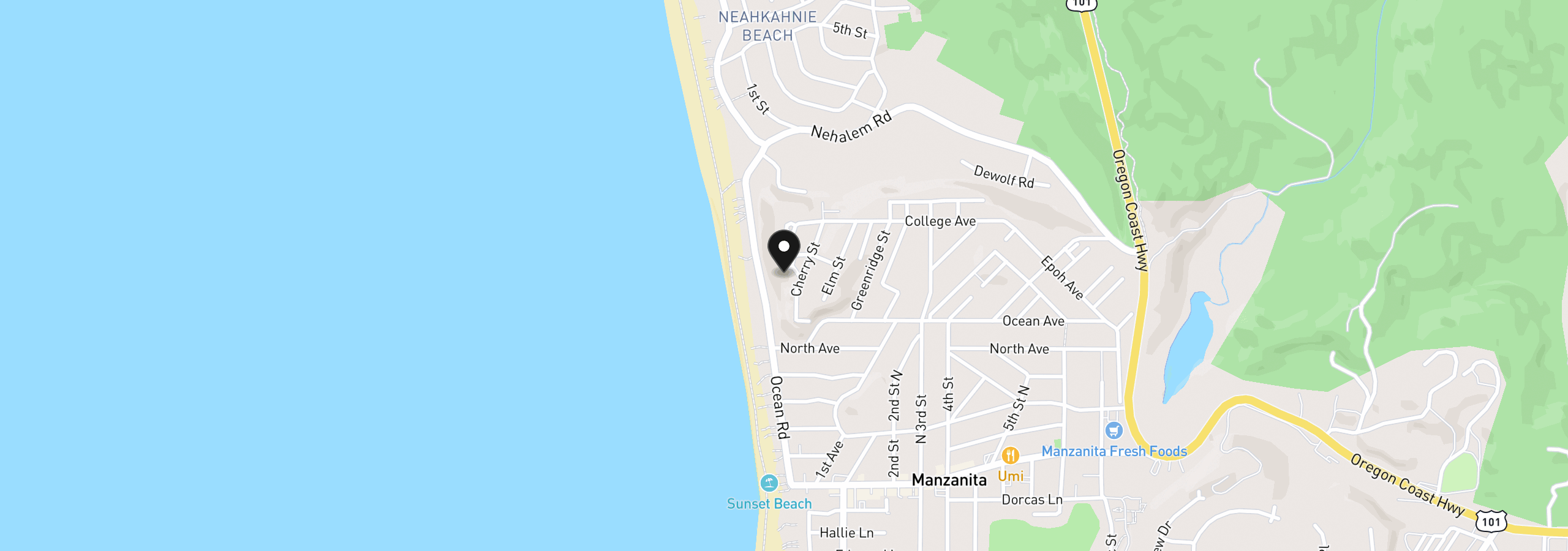 Map showing the location of 775 Cherry Ln, Manzanita, OR 97130