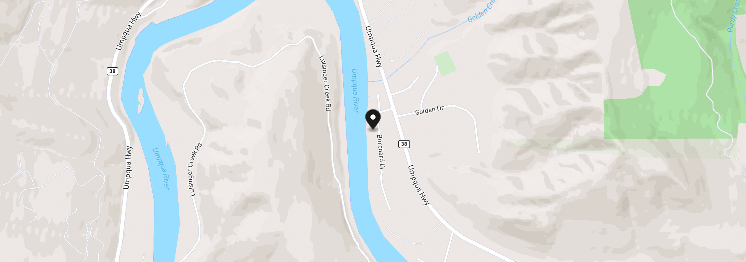 Map showing the location of 203 Burchard Dr, Scottsburg, OR 97473