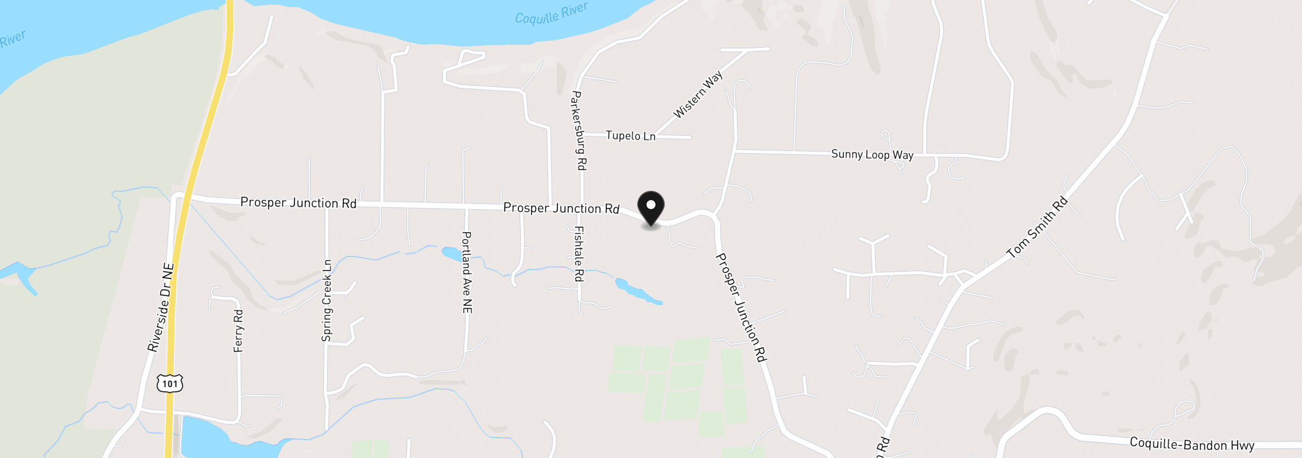 Map showing the location of 56188 Prosper Junction Rd, Bandon, OR 97411