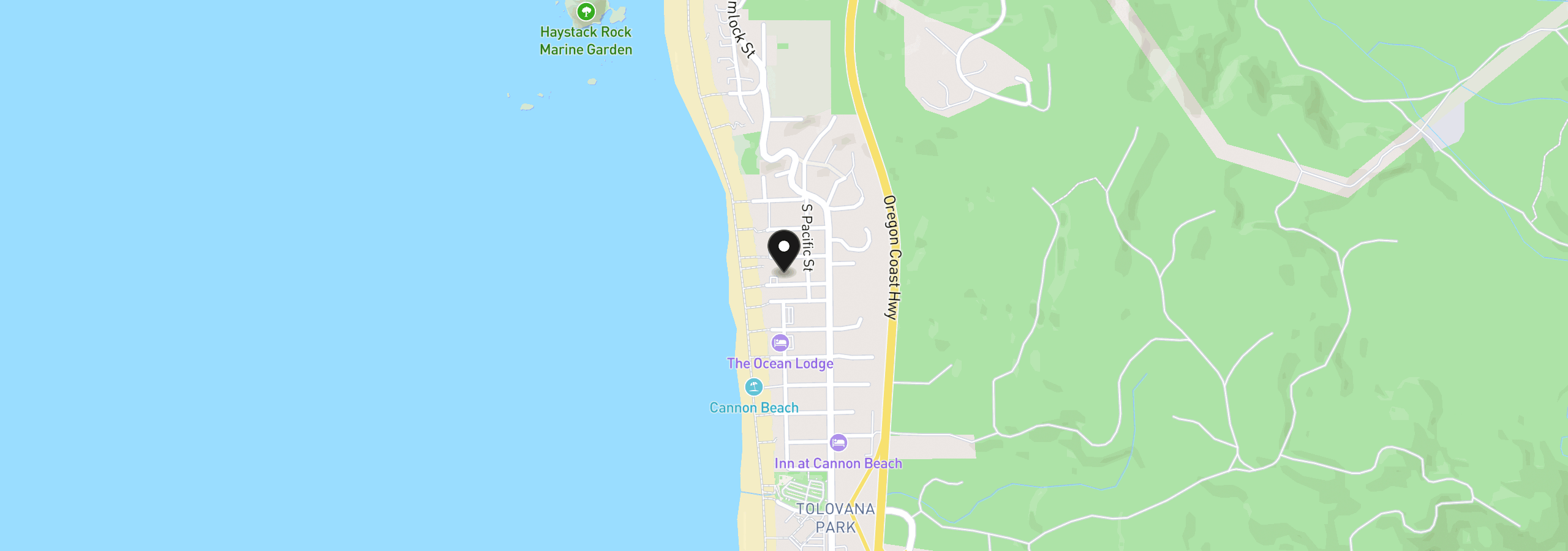 Map showing the location of 272 W Nebesna St, Cannon Beach, OR 97110
