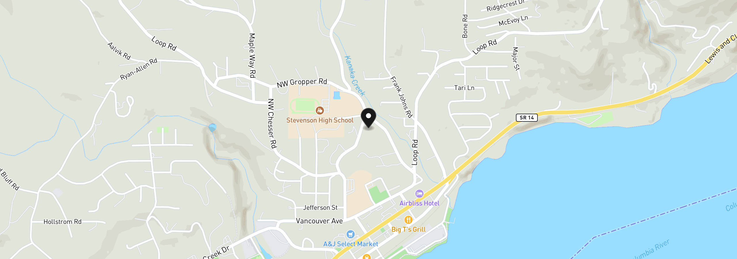 Map showing the location of 000 NW School (Lot 2, Land) Rd 2, Stevenson, Wa 98648