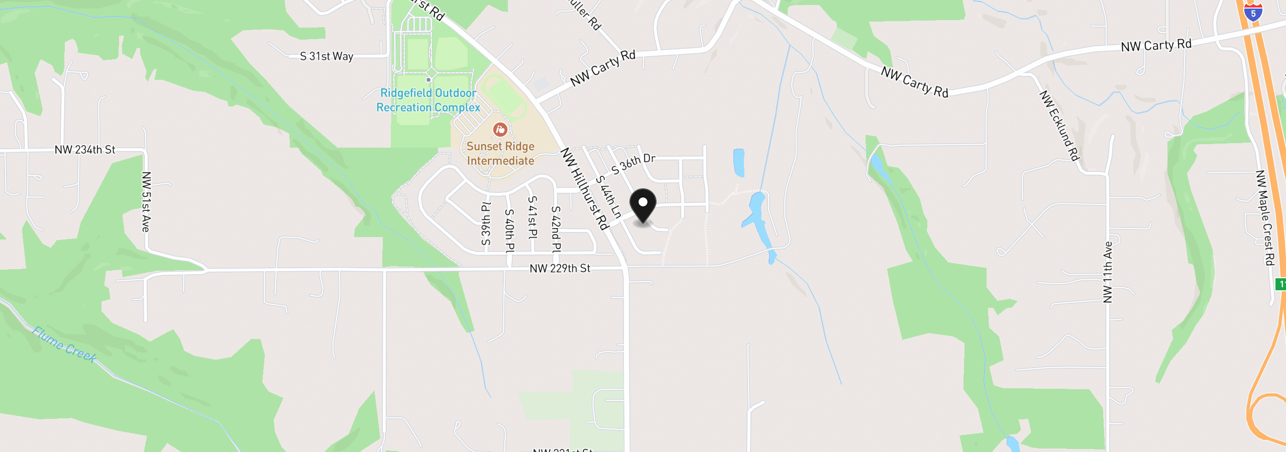 Map showing the location of 3815 S Arwana Ln, Ridgefield, Wa 98642