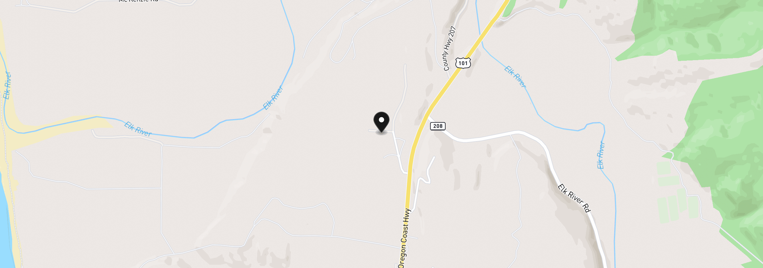 Map showing the location of 43460 Nicholson Dr, Port Orford, OR 97465