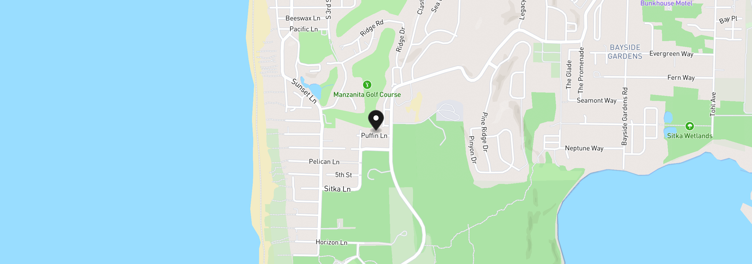 Map showing the location of 0 Puffin Ln, Nehalem, OR 97131