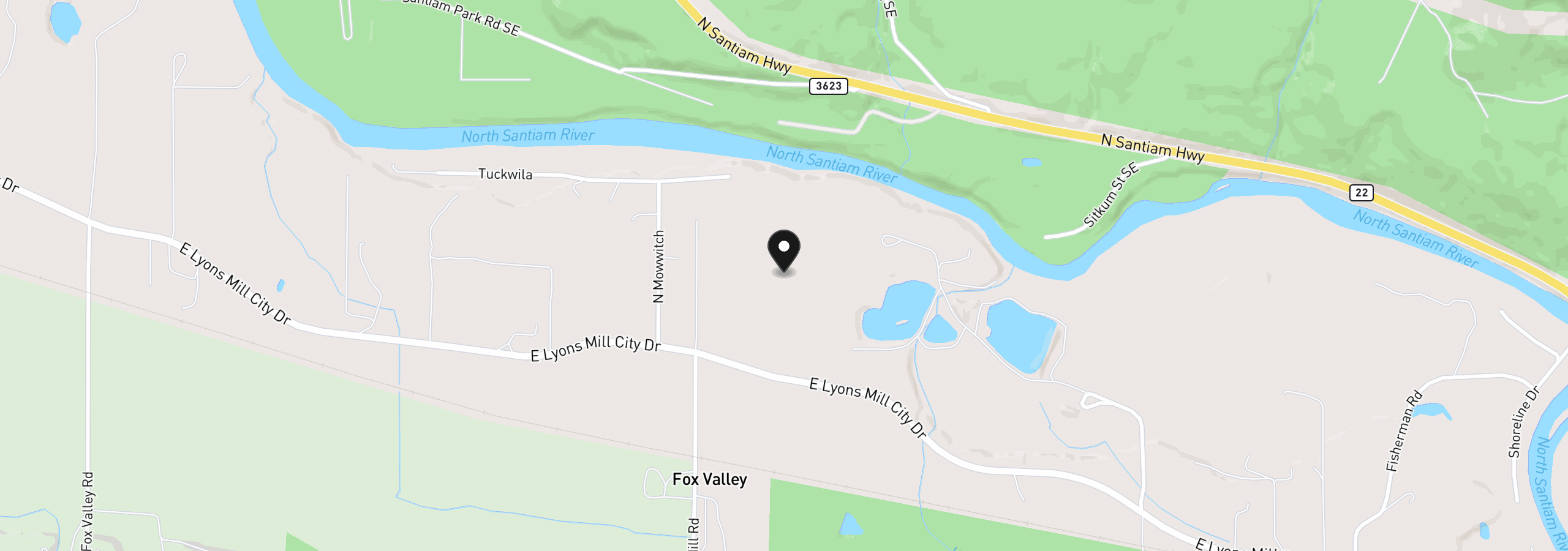 Map showing the location of 46759 Lyons Mill City Dr, Lyons, OR 97358