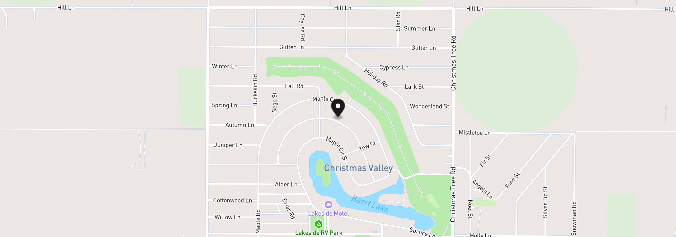 Map showing the location of Elm Ln 5500, Christmas Valley, OR 97641