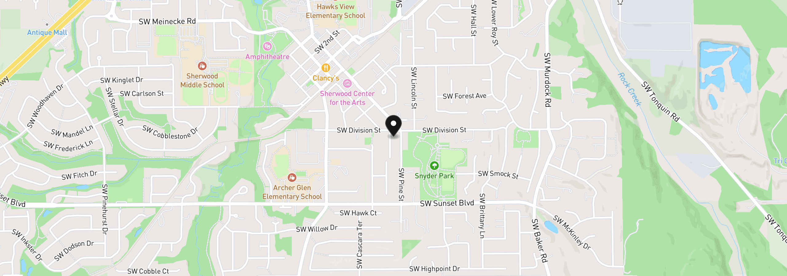 Map showing the location of 23041 SW Schamburg Dr, Sherwood, OR 97140