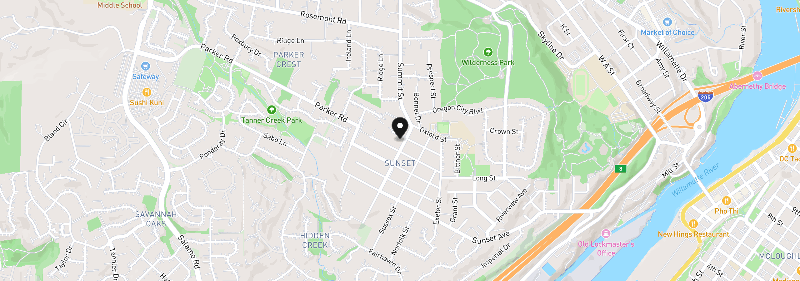 Map showing the location of 4686 Cornwall St, West Linn, OR 97068