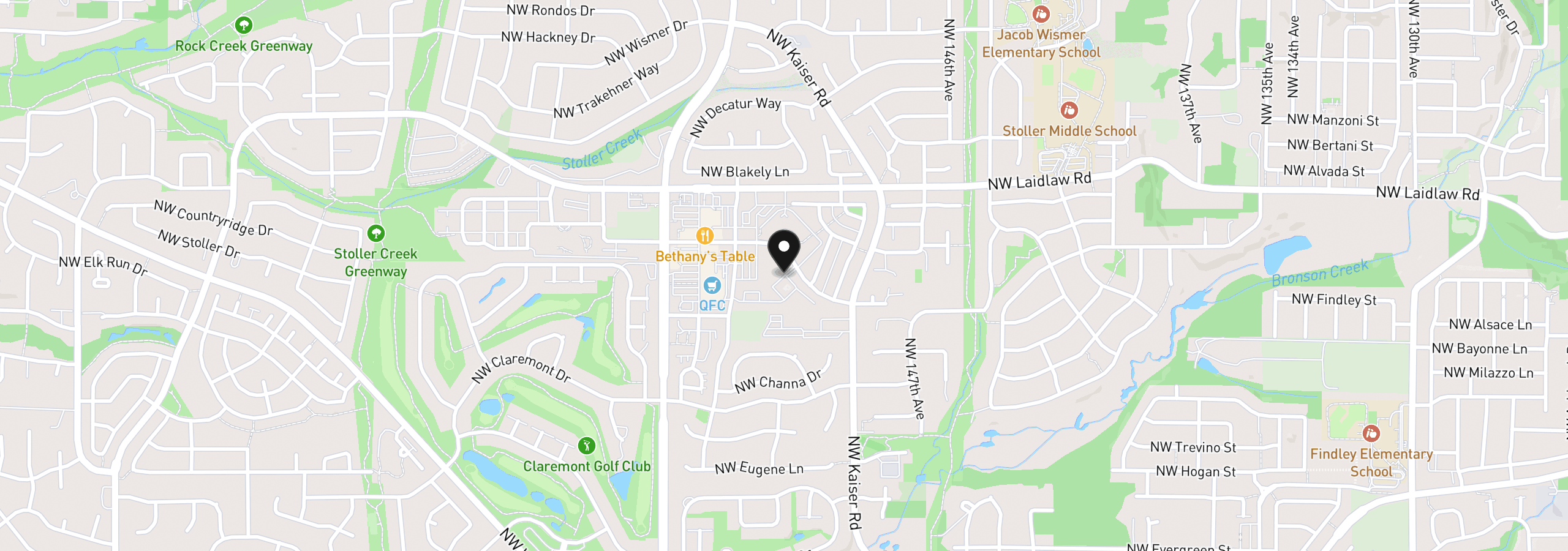 Map showing the location of 15058 NW Central Dr 1003, Portland, OR 97229