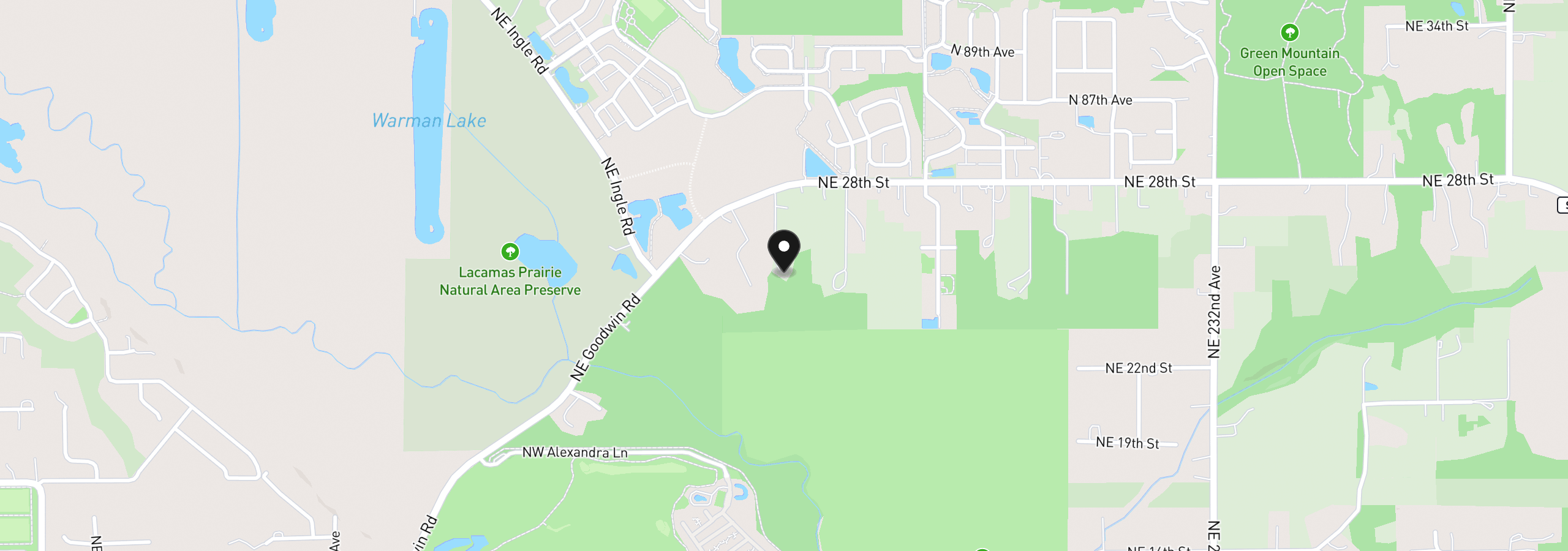Map showing the location of 21731 NE 28th St, Camas, Wa 98607